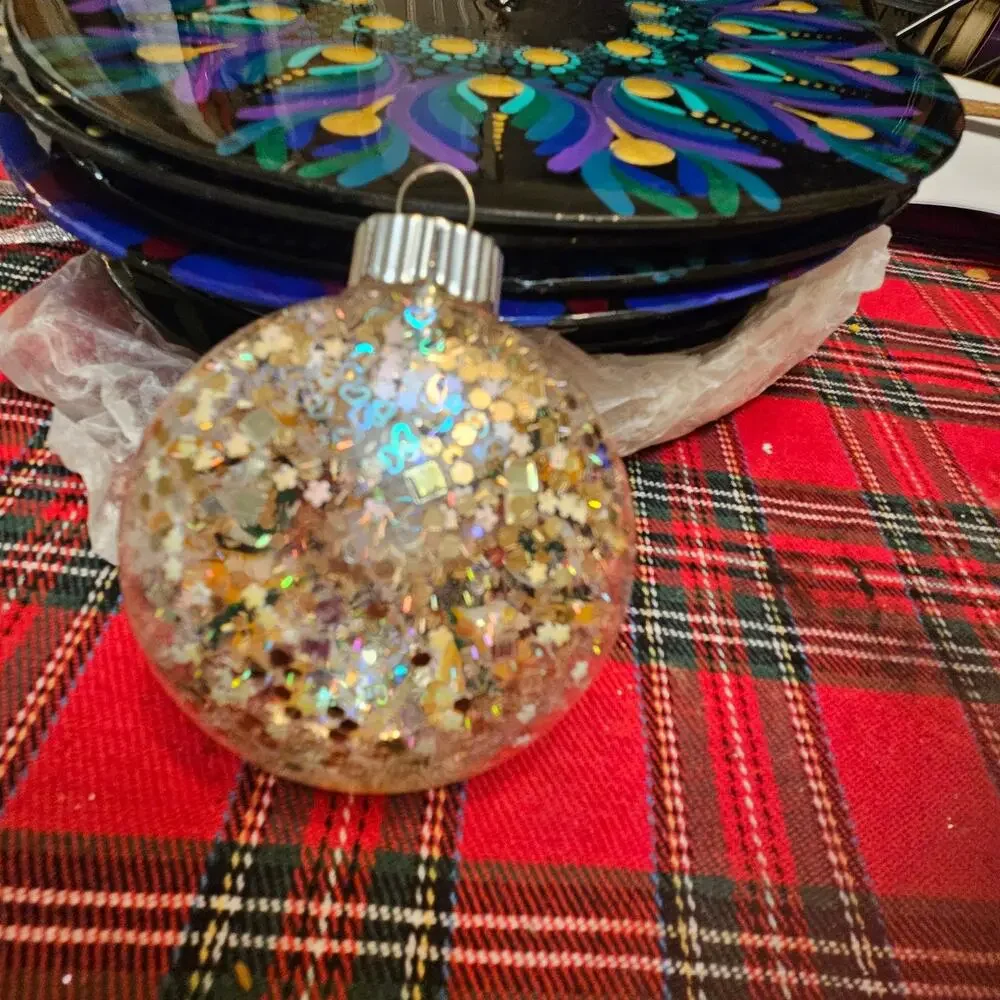 Green Bay Packers Shatterproof 3 Inch Hand Painted Glitter Ornament